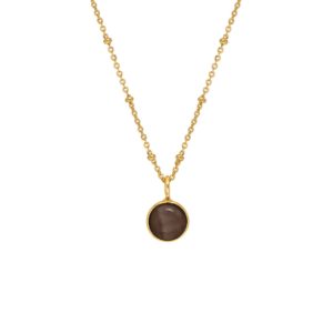 Smokey Quartz Gold pendant Necklace