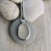 Seaglass pendant necklace, beach glass jewellery, silver sea glass pendant, made in London, made in Britain, Christmas gift for her, birthday gift, blue marble jewellery