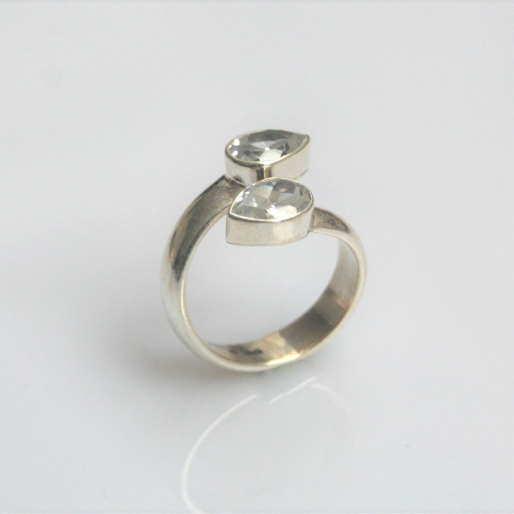 Silver Ring with Quartz Gemstones