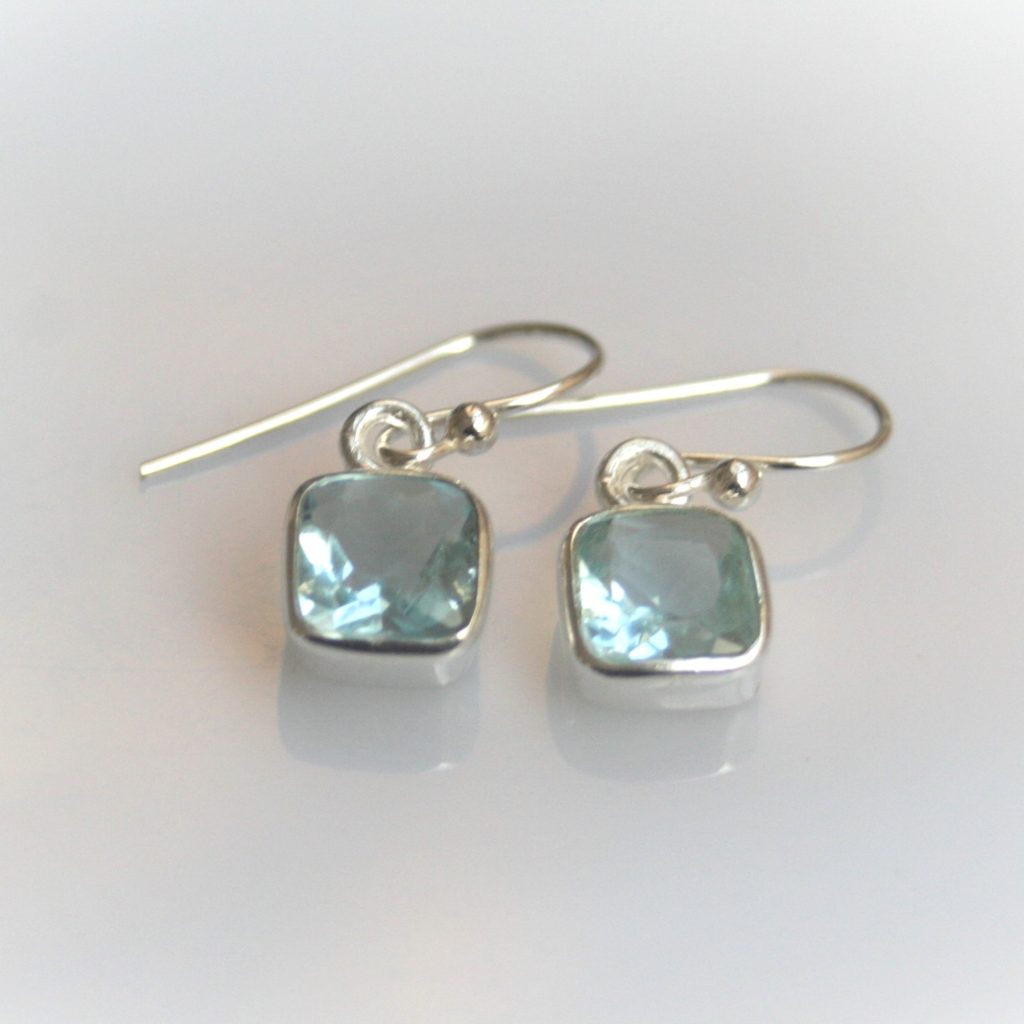 Blue Topaz Silver Earings