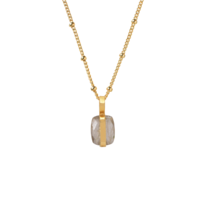 Quartz And Gold Pendant Necklace