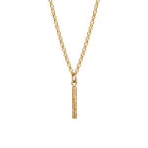 Long Hammered Bar Pendant Necklace